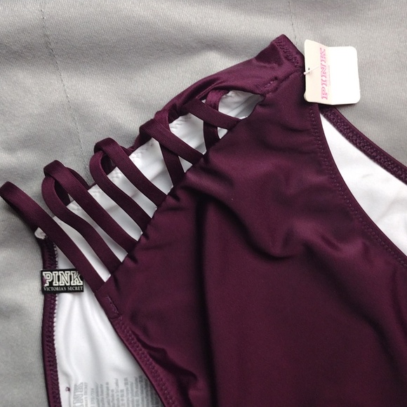 PINK VICTORIA'S SECRET Burgundy swimsuit bottom - Picture 3 of 9